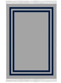 Resim Alanur Home Eko Trend Djt Yıkanabilir Kaymaz Taban 3 Lü Yatak Odası Takımı 1696 Bordürlü Gri Lacivert 