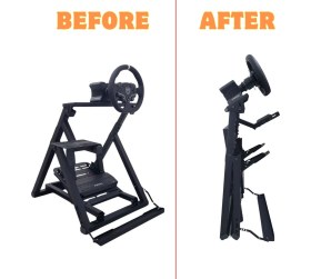 Resim Xblos R38 DD Katlanabilir Direksiyon Standı – Logitech, Thrustmaster, Moza, Fanatec Uyumlu 