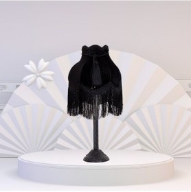 Resim Siyah Kadife Abajur Siyah Metal Ayak Vintage Ab074541 Diğer 