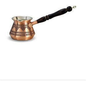 Resim Kalın Topak Üzüm İşlemeli Bakır Cezve 4 Fincanlık 