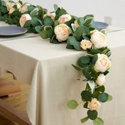 Resim 2/4 adet Yapay Paeonia Gül ve Okaliptüs Yapraklı Çelenk - Gerçekçi Beyaz Güller ve Yeşil Bitki Plastik Düğün Kemer Dekoru Ev için, Anneler Günü, Anma Günü, Paskalya, Aziz Patrik Günü, Ramazan - Bakım Gerektirmeyen Masaüstü veya Duvar Asılı Süsleme, Düğün Çiçekleri 