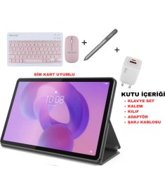 Resim Lenovo Sim Kart Uyumlu 5g Idea Tab 2.4ghz 8gb 128GB 11INCH 2.5k Lte -Android Tablet Kalem+Kılıf+Klavye+Adaptör 