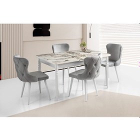 Resim 1010 Mdf Mutfak Masa Takımı Beyaz 