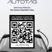 Resim Qr Kodlu Akıllı Araç Etiketi - Karekod Numaratör - Içten Yapıştırmalı Cam Etiket 