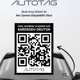 Resim Qr Kodlu Akıllı Araç Etiketi - Karekod Numaratör - Içten Yapıştırmalı Cam Etiket 