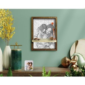 Resim Bk Home Anne Kız Fotoğraflı Doğal Masif Ahşap Çerçeveli Karakalem (551052660) 