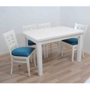 Deryawood Deryawood Masif Ahşap Yemek Masası Takımı 85-100+4 Sand+100 Bank