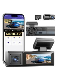 Resim Azdome M500 4k 3 Kameralı Araç Içi Kamera 