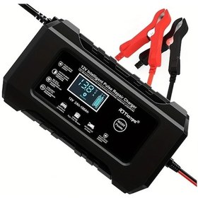 Resim Dashanshop Siyah 12v 6a Akıllı Akü Şarj Cihazı - Araç, Kamyon, Motosiklet, Tekne Ve Çim Biçme Makinesi İçin 