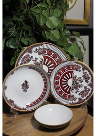 Resim River World 24 Parça 6 Kişilik Porselen Yemek Takımı Apl Serisi Çok Renkli 