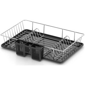 Resim Tek Katlı Tabaklık-Bulaşıklık - Siyah Tepsili Siyah 