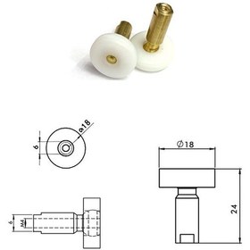Resim Ayrıntıshop Banyo Duşakabin Mika Ve Cam Kabin Tekerleri 8 Adet Beyaz 