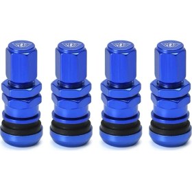 Resim Xiyu Shop Mavi Stil Hypertune - Evrensel 4 Işınları Yarış Dövme Alüminyum Valf Gövde Kapakları Tekerlekler Jantlar HT-WR11 (Yurt Dışından) 