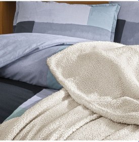 Resim Taç Larive Ranforce Çift Kişilik Battaniyeli Kış Seti Mavi 000000001000050236 MAVI 