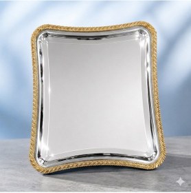 Resim Dgn Başak Model Gold Kenarlı İtalyan Sunum Tepsisi 21x18,5 Cm Altın - Gümüş 