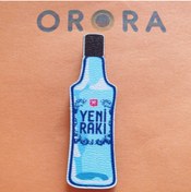 Resim Ororabutik Yeni Rakı Ahşap Broş Rozet 