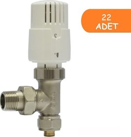 Resim E.C.A 22 Adet ECA TRV4 Termostatik Köşe Radyatör Valfi Pex Köşe 602120780 