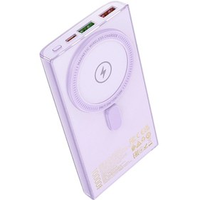 Resim Hoco. Q22 Taurus 22.5w Pd 20w Magsafe Dijital Ekranlı Powerbank - Mor Mor 