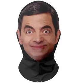 Resim 3d Dikişsiz Maske Komik Yüz Desenli Başörtüsü Yıldız Soğuk İpek Beyaz - Sarı 