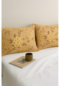 Resim Mirna 2 Li Kahve Desenli Pamuklu Kumaş Fermuarlı Yastık Kılıfı Diğer 