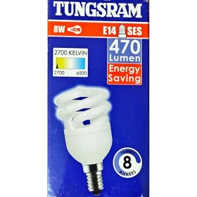 Resim Tungsram 8 Watt Tasarruflu Spiral Ampul-Sarı Işık 