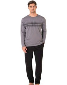 Resim Pierre Cardin 6102 Erkek Gri Uzun Kollu Bisiklet Yaka Pijama Takımı-gri-2xl Çok Renkli 