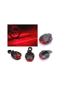 Resim Bisiklet Lazeri Led Stop Lambası Lazer Şeritli Arka Stop Işığı Kırmızı - Siyah 