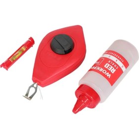 Resim Workpro WP329019 Çizim İpi Seti 115 Gr Kırmızı Çizim İpi Boyası + Mini Su Terazisi + 30 m Çizim İpi 