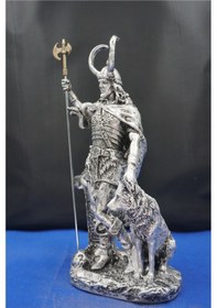 Resim Loki Odin'in Oğlu Heykeli 35 Cm Mitolojik Obje Hediyelik Eşya Ev Dekor Gümüş 