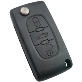 Resim AutoHan Keys Peugeot 307 Citroen C4 Anahtar Kabı Siyah Pil Yataklı 