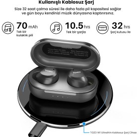 Resim Tozo Nc9 Pro Ip-X7 Suya Dayanıklı 4 Mikrofon Derin Bass Özellikli Anc Aktif Gürültü Engelleyici Kulakiçi Kablosuz 5.3 Bluetooth Kulaklık( Tozo Türkiye Garantili ) 