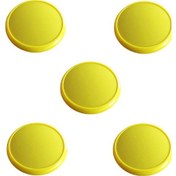 Resim 5 Adet Çocuk Odası Tekli Düğme Mobilya Kulp Çap 55 Mm Sarı 