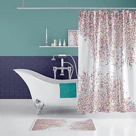 Resim Tropik Zethome Dotted Banyo Duş Perdesi Tek Kanat 1x180x200 