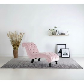 Resim Ebrar Home Design Lüks Kadife Kapitoni Uzanma Koltuğu - Modern Josephine Köşe Koltuk 