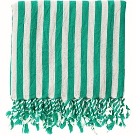 Resim Stripe Pamuk Peştamal Yeşil - 100x200 cm 