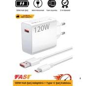 Resim EN SİGA 120W Turbo Ultra Hızlı Akım Korumalı Şarj Aleti USB- Type-C Kablo ve Adaptör Şarj Seti 