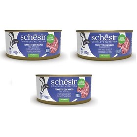 Resim Schesir Ton Ve Sığır Tam Ve Dengeli Kedi Konserve Jöleli 140 Gr. X 3 Adet 
