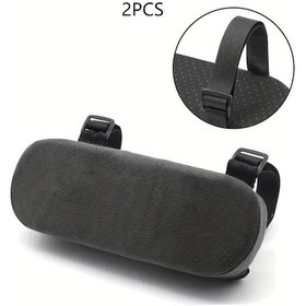 Resim Elmpaly Siyah 2 Adet Ofis Kolçak Yastığı Memory Köpük Ergonomik Masa Başı Koltuk Dekoru Siyah 