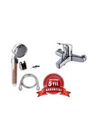 Resim Moonshop 5 Banyo Bataryası + Duş Seti + Fonksiyonlu Duş Başlığı Batarya Seti Krom 