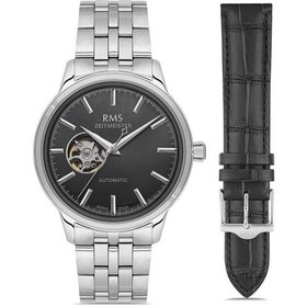 Resim Rms Zeitmeister Rms.1.ag1637.02 Otomatik Mekanizmalı Kristal Camlı Çelik Kordon Çelik Kasa 5 Atm Suya Dayanıklı Metalik Renk Erkek Kol Saati Metalik 