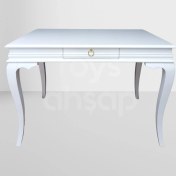 Resim Roys Ahşap 5231 Beyaz 110 Cm Çekmeceli Rustik Ofis Çalışma Masası 