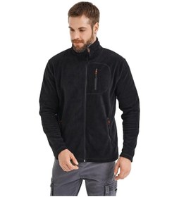 Resim Genius Store Tam Fermuarlı 3 Cepli Outdoor Erkek Polar Ceket Tactical Flecee Siyah 