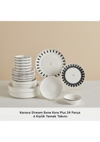 Resim Karaca Stream Bone Kore Plus 24 Parça 6 Kişilik Yemek Takımı Beyaz 