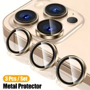 Resim iPhone 16 Pro Max/16 Pro/16 Plus/15/14/13/12/11/Mini için Kamera Lens Koruyucu, Güçlü Adsorpsiyon 9H Sertlik Temperli Cam Kamera Ekran Koruyucu, Bireysel Metal Halka Kapak, Kılıf Dostu, Çizilmeye Karşı Dayanıklı 