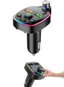 Resim Fresh Moon Fm Transmitter Cihazı Bluetooth Mp3 Çalar Araç İçi Multimedya Müzik Kiti Şarj Etme Cihazı Aksesuar 