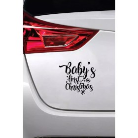 Resim Babys First Christmas - Araç, Oto, Laptop, Duvar Uyumlu Sticker 10*9 cm 