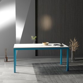 Resim Melan Yemek Masası & Toplantı Masası - Mavi / L 