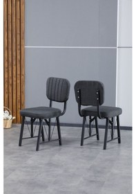 Resim Hayat Serisi Mutfak Sandalyesi, Yemek, Bahçe, Kafe, Modern Sandalye 1 Adet - Antrasit Antrasit 