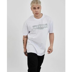 Resim Nemere Bisiklet Yaka Baskılı Oversize T-Shirt - Beyaz 