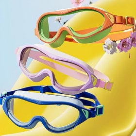 Resim 1 Adet Moda Günlük Çocuklar İçin Yüksek Çözünürlüklü Büyük Çerçeve Yüzme Gözlüğü, Ayarlanabilir Silikon Malzeme, Rahat Geniş Görüş Alanı, Plaj ve Su Sporları için Uygun 3-15 Yaş 